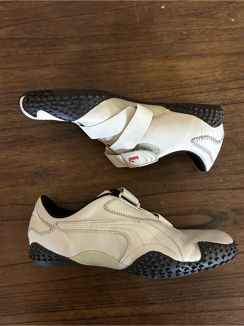 Puma Mostro Slip On Strap Shoes Womens 7 Beige Black Retro Y2K